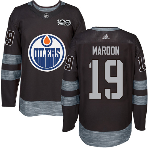 Adidas Oilers #19 Patrick Maroon Black 1917-100th Anniversary Stitched NHL Jersey - Click Image to Close